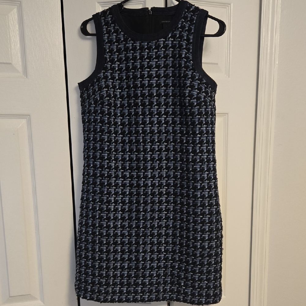 Ann Taylor Black and Blue Tweed Dress